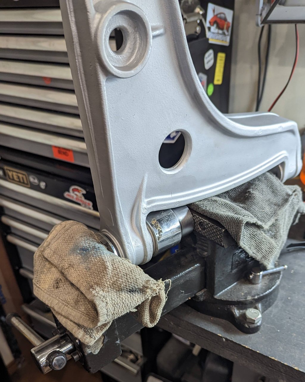 Bushings in Vise